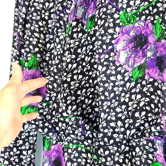 Vintage 80s Kono Floral Midi‎ Dress - Picture 11 of 11